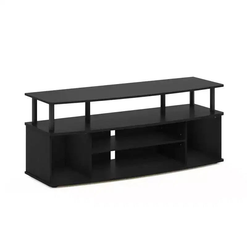 Furinno Mobile TV Moderno, Ampio Centro Intrattenimento per TV fino a 55 Pollici con Ripiani a Giorno, Legno Nero