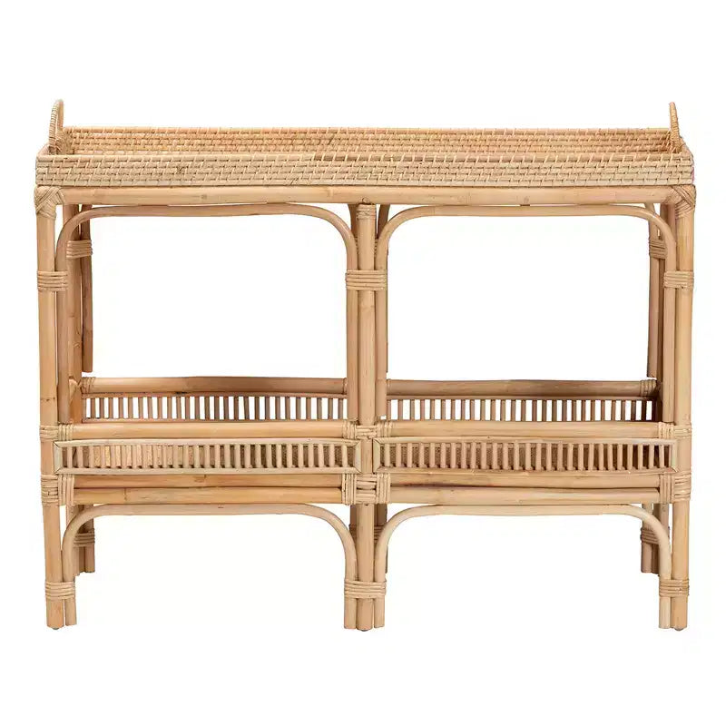 Consolle in rattan naturale bali & pari Lombok, stile bohémien moderno, colore marrone