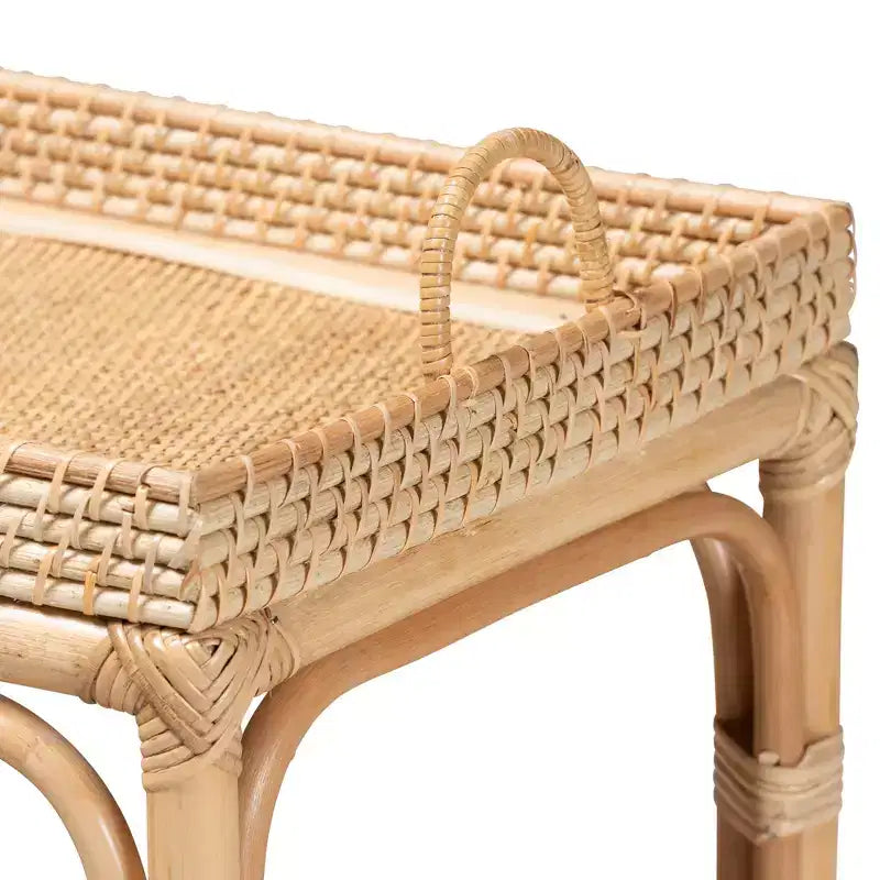 Consolle in rattan naturale bali & pari Lombok, stile bohémien moderno, colore marrone