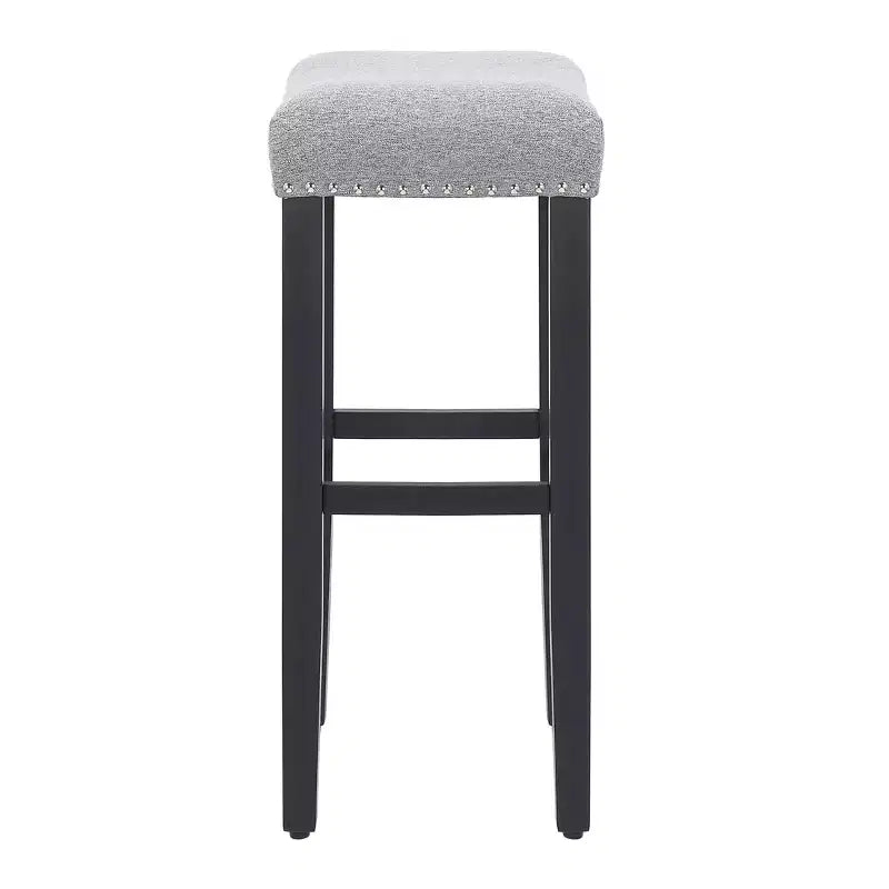 WestinTrends Sgabello da bar con sedile imbottito a sella da 29 pollici (set da 2), nero/grigio