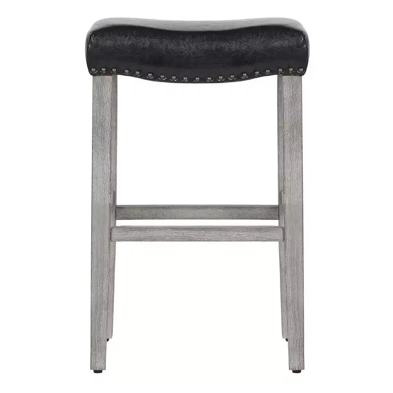 WestinTrends Sgabello da Bar Imbottito, con Seduta a Sella, 29", Grigio Antico/Nero (Set di 2)