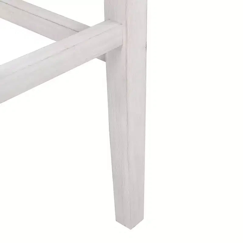 WestinTrends Sgabello da bar con sedile a sella senza schienale, 29 pollici, bianco anticato/blu navy