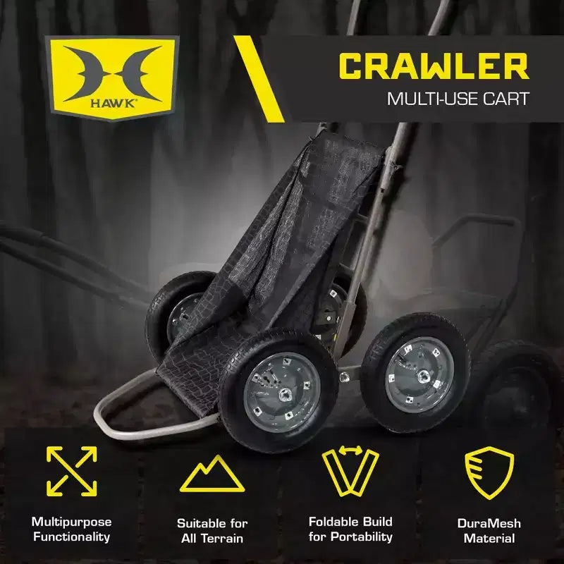 Carrello per il recupero di cervi e selvaggina pieghevole Hawk Crawler Capacity con ruote (confezione da 2)