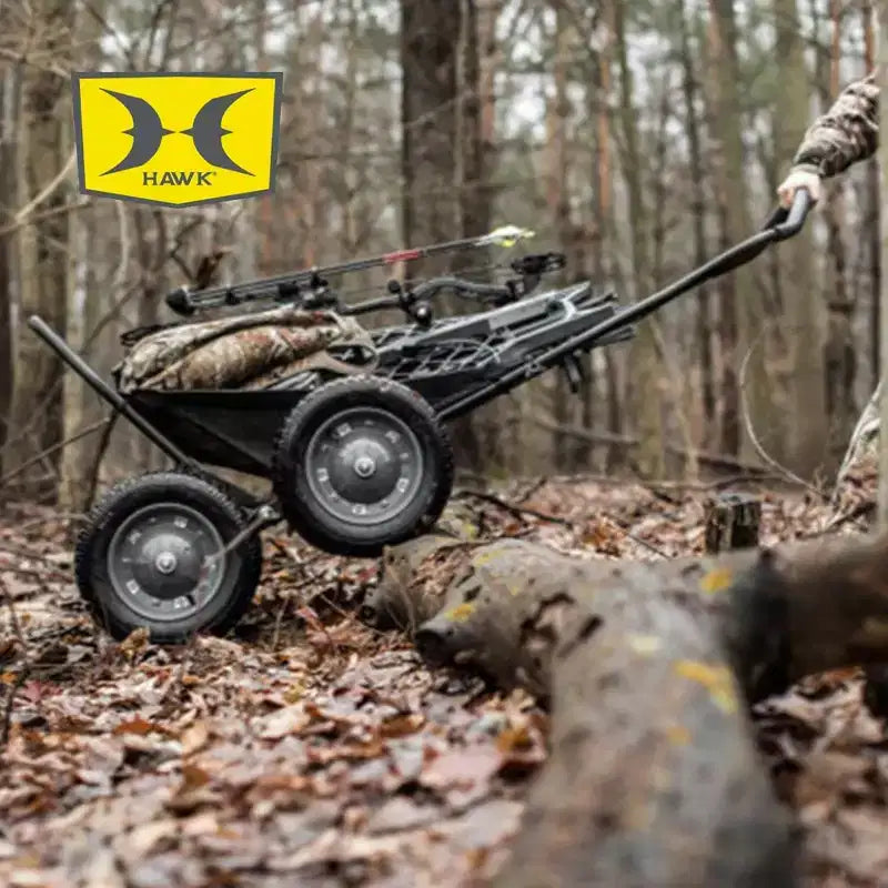 Carrello per il recupero di cervi e selvaggina pieghevole Hawk Crawler Capacity con ruote (confezione da 2)