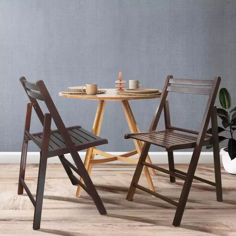 Set 2 sedie pieghevoli classiche in legno massello - Flora Home
