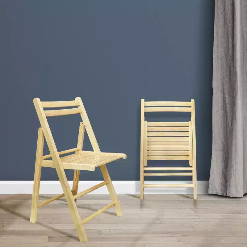 Set 2 sedie pieghevoli classiche in legno massello - Flora Home