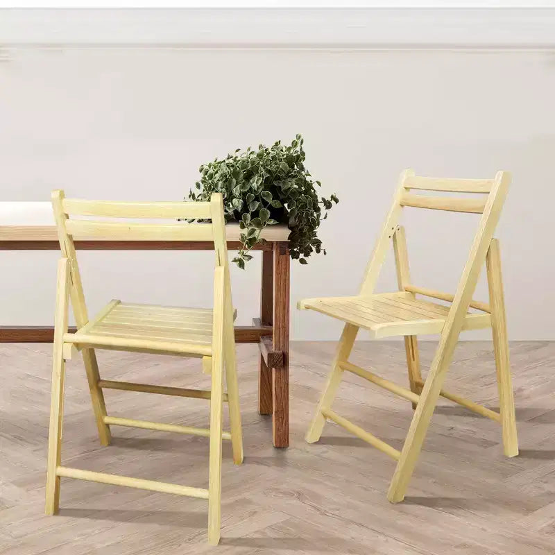 Set 2 sedie pieghevoli classiche in legno massello - Flora Home
