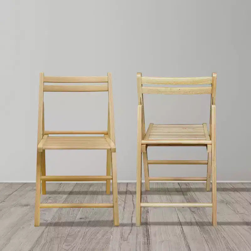 Set 2 sedie pieghevoli classiche in legno massello - Flora Home