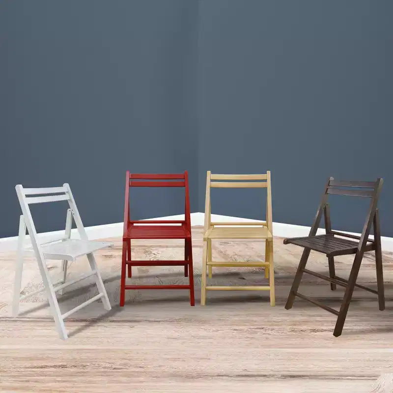 Set 2 sedie pieghevoli classiche in legno massello - Flora Home