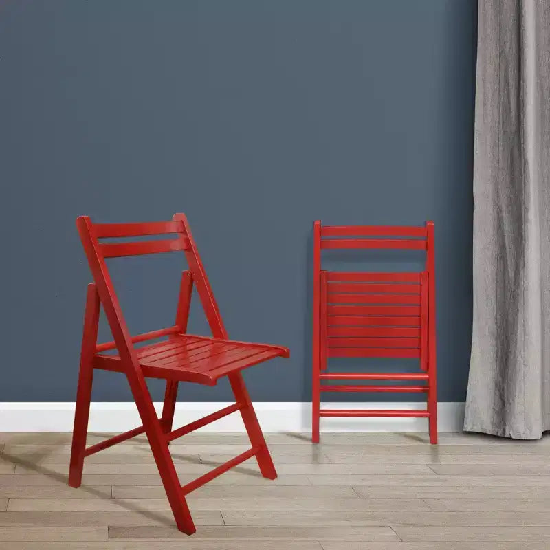 Set 2 sedie pieghevoli classiche in legno massello - Flora Home
