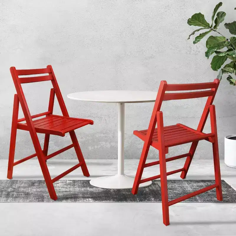 Set 2 sedie pieghevoli classiche in legno massello - Flora Home