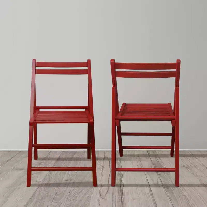 Set 2 sedie pieghevoli classiche in legno massello - Flora Home
