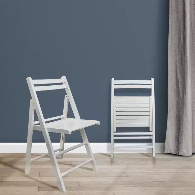 Set 2 sedie pieghevoli classiche in legno massello - Flora Home