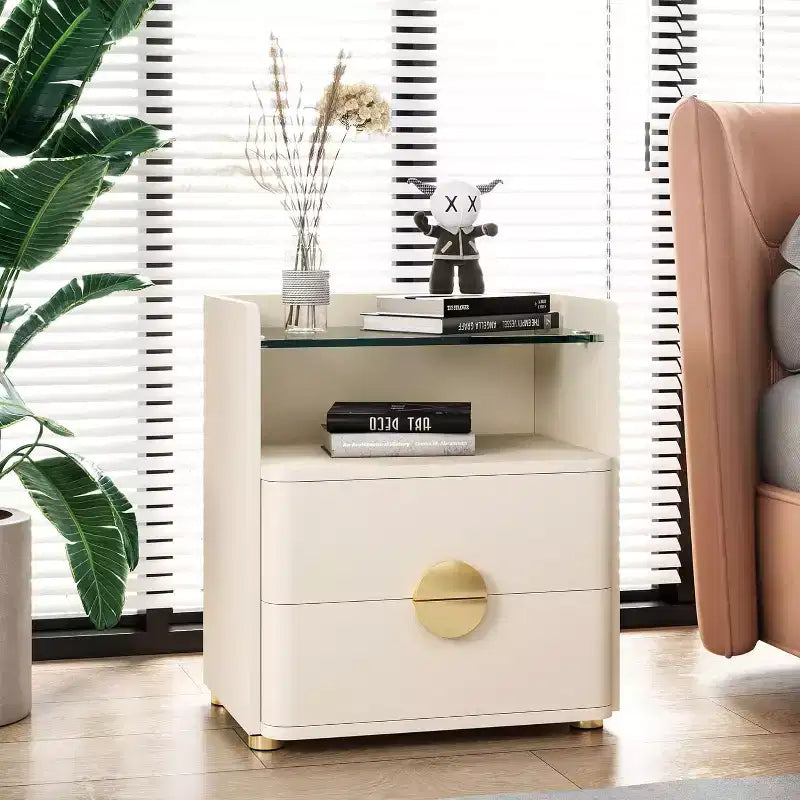 Comodino moderno a 2 cassetti