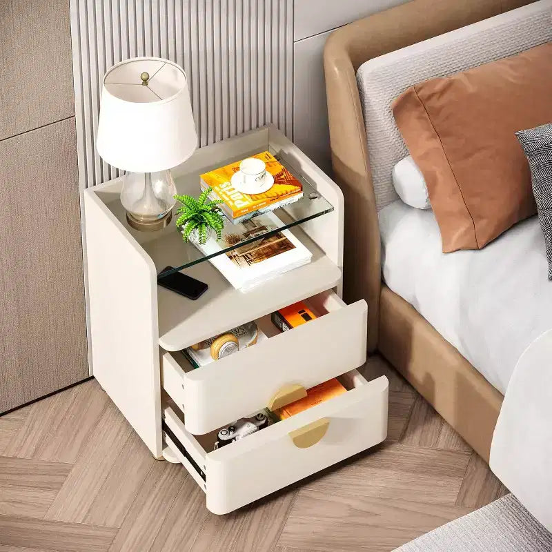 Comodino moderno a 2 cassetti