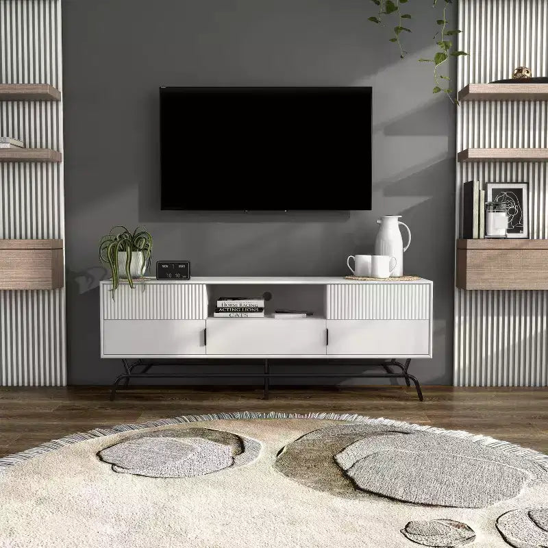 Mobile TV moderno a 3 cassetti per TV fino a 65" con armadietto