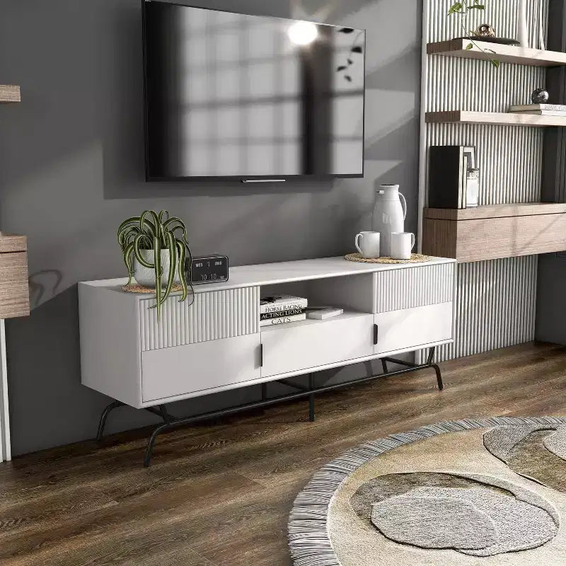 Mobile TV moderno a 3 cassetti per TV fino a 65" con armadietto