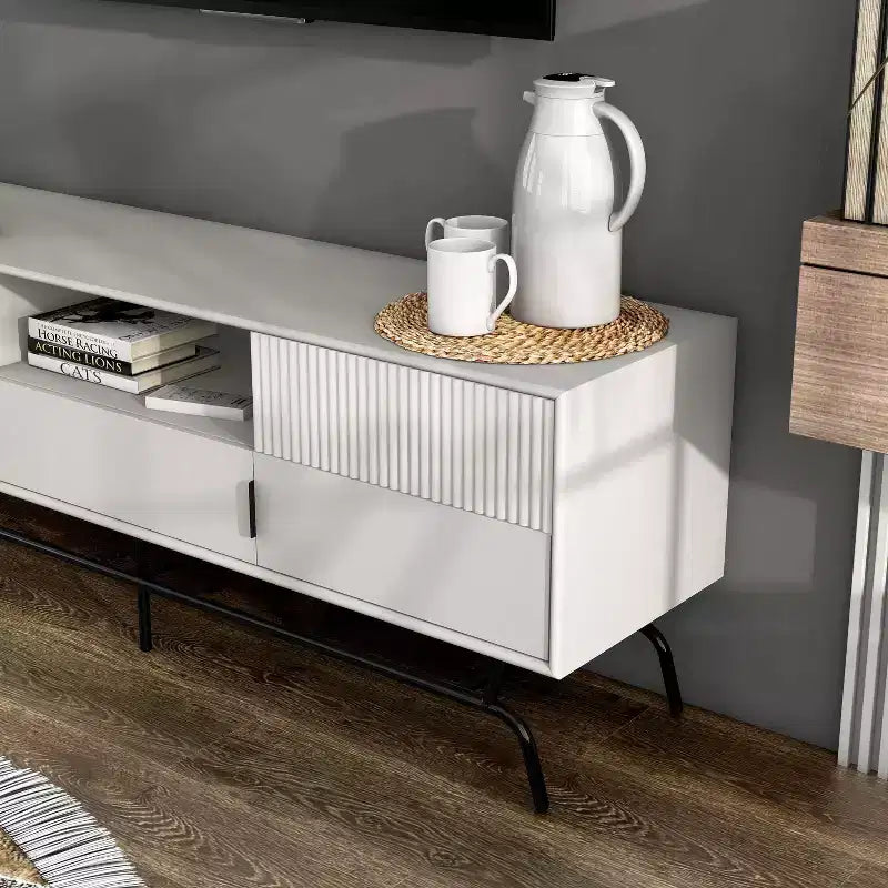 Mobile TV moderno a 3 cassetti per TV fino a 65" con armadietto