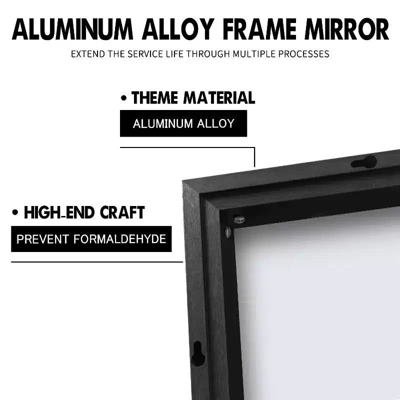 Specchio decorativo da parete rettangolare moderno Dovelina con cornice in metallo - 38x24, Nero