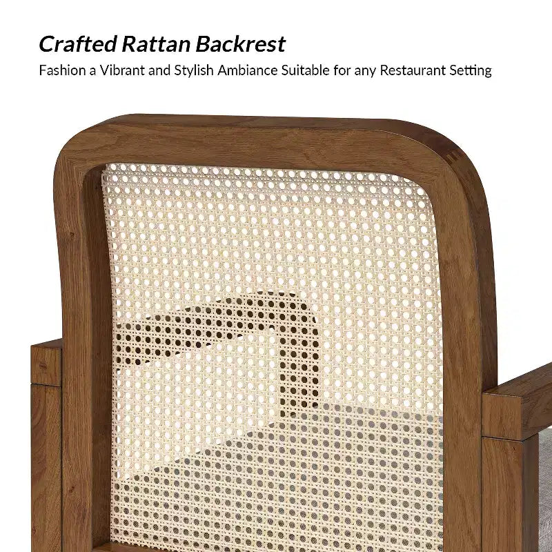 Sedia da pranzo Hieromymus Modern Ratten con cuscino rimovibile|HULALA HOME