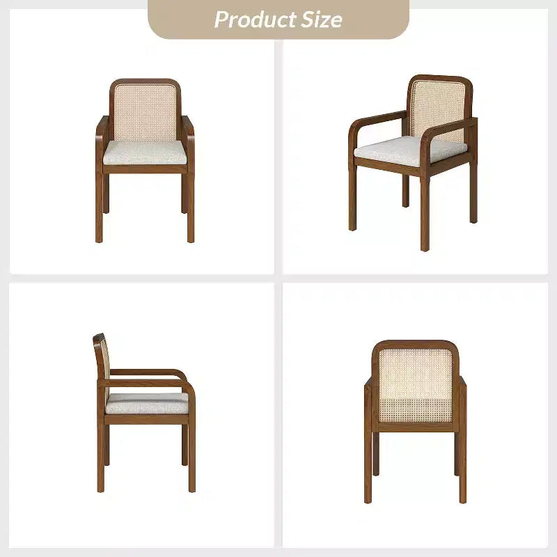 Sedia da pranzo Hieromymus Modern Ratten con cuscino rimovibile|HULALA HOME