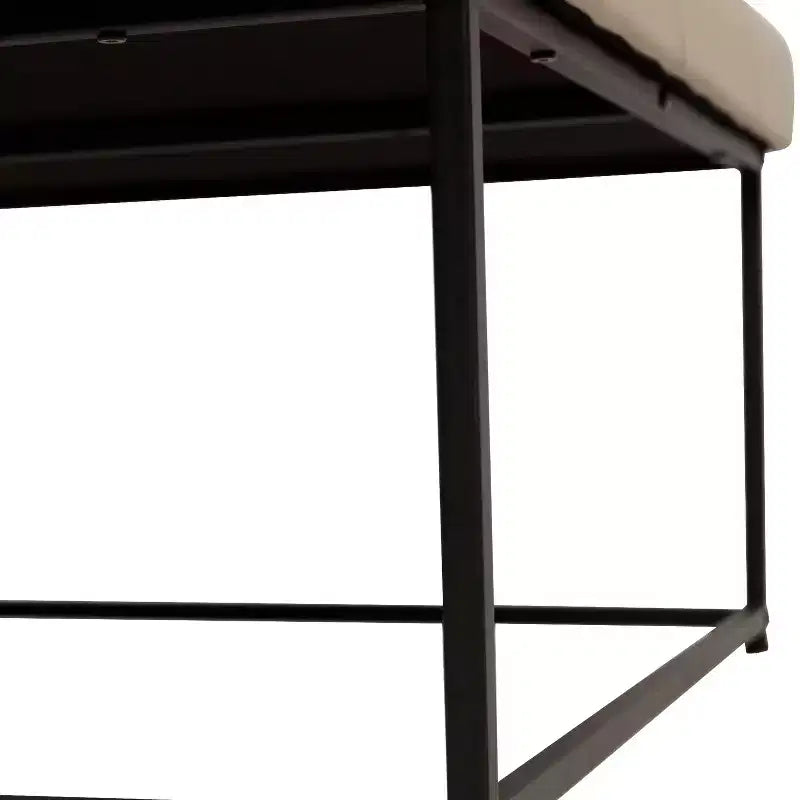 Flash Furniture Ashton Pouf Ottomano Quadrato 30 Imbottito Trapuntato con Telaio in Metallo