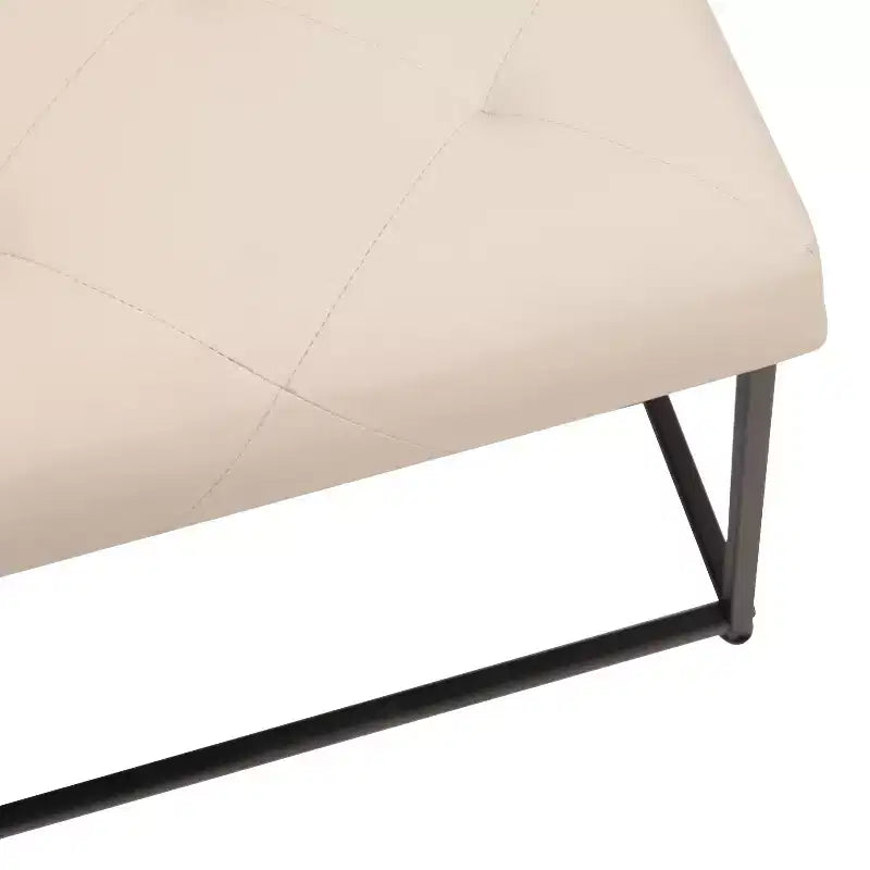 Flash Furniture Ashton Pouf Ottomano Quadrato 30 Imbottito Trapuntato con Telaio in Metallo