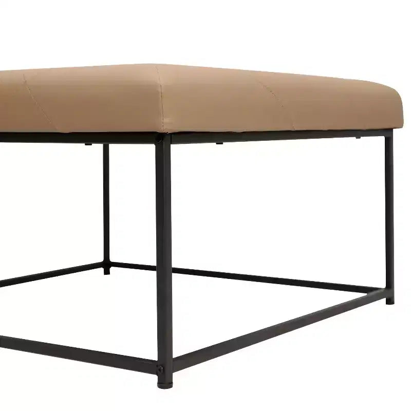 Flash Furniture Ashton Pouf Ottomano Quadrato 30 Imbottito Trapuntato con Telaio in Metallo