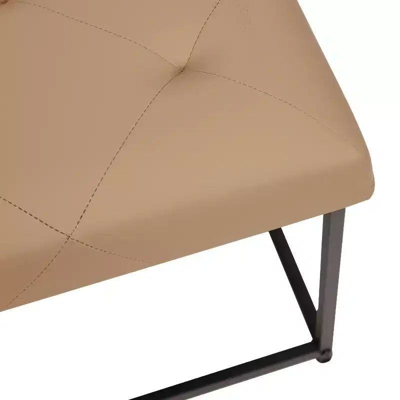 Flash Furniture Ashton Pouf Ottomano Quadrato 30 Imbottito Trapuntato con Telaio in Metallo