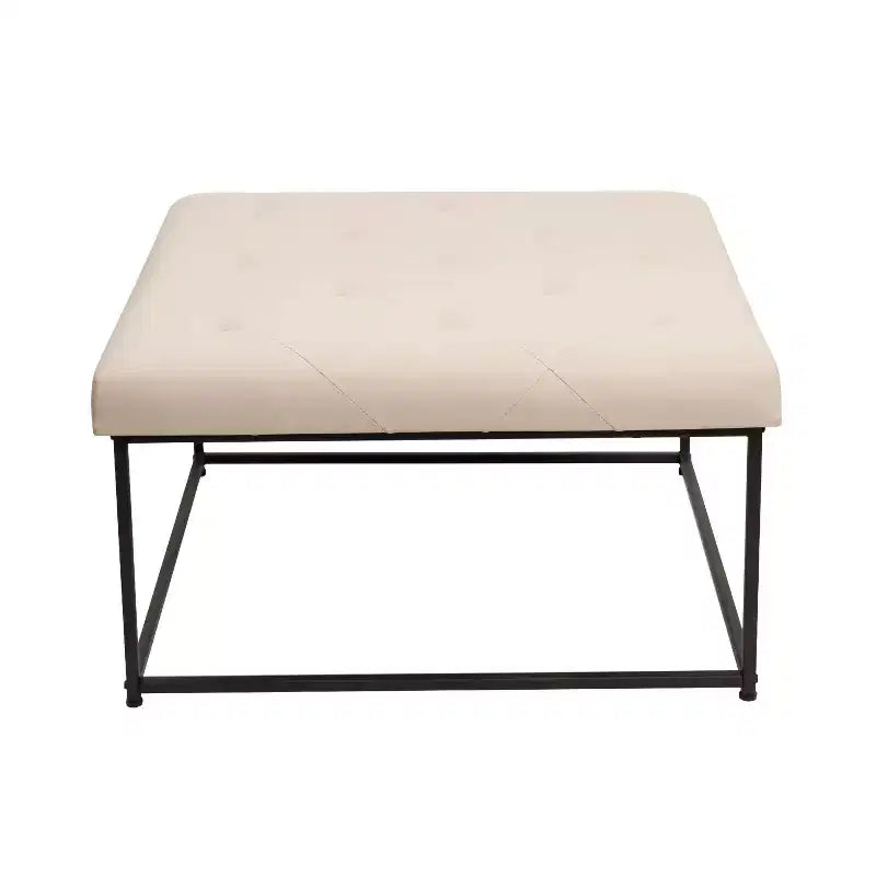 Flash Furniture Ashton Pouf Ottomano Quadrato 30 Imbottito Trapuntato con Telaio in Metallo