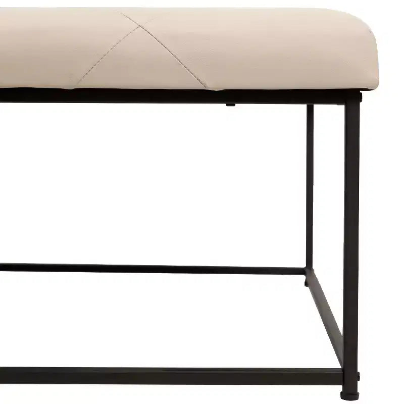 Flash Furniture Ashton Pouf Ottomano Quadrato 30 Imbottito Trapuntato con Telaio in Metallo