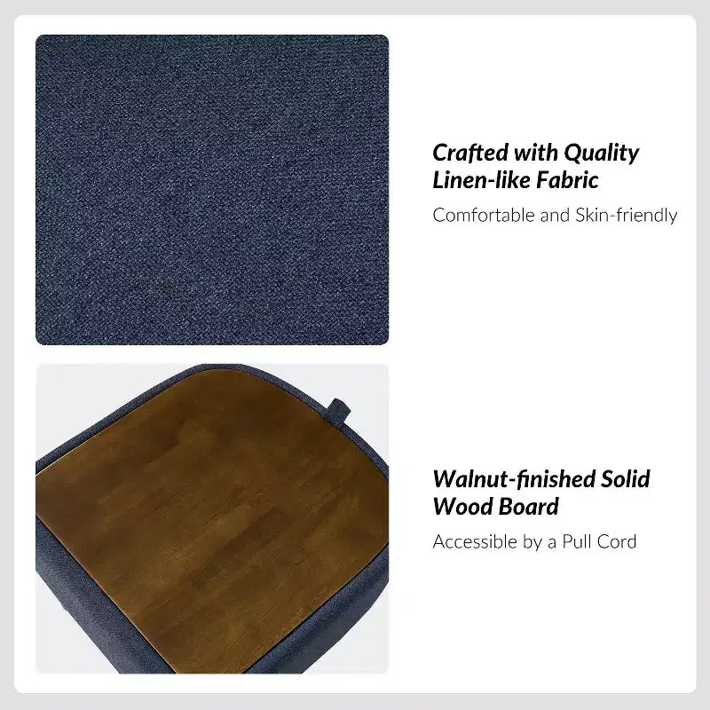 Poltrona imbottita Giles Morden con gambe rimovibili e contenitore Ottaman-BLU NAVY