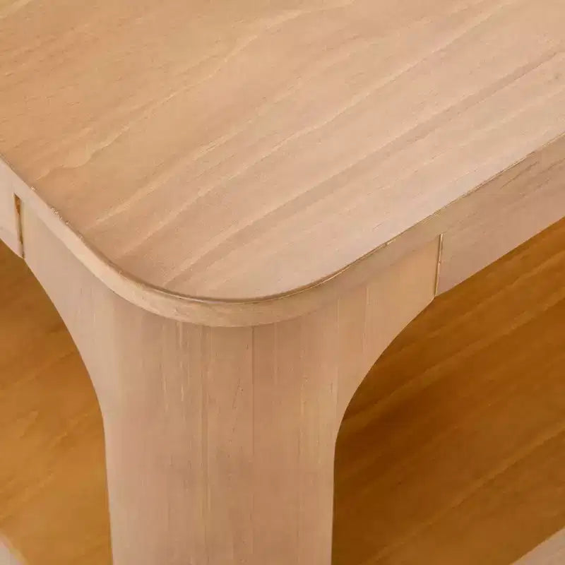 Plank+Beam Tavolino da caffè Forma in legno massello, 54 cm, tavolino da caffè moderno con ripiano portaoggetti