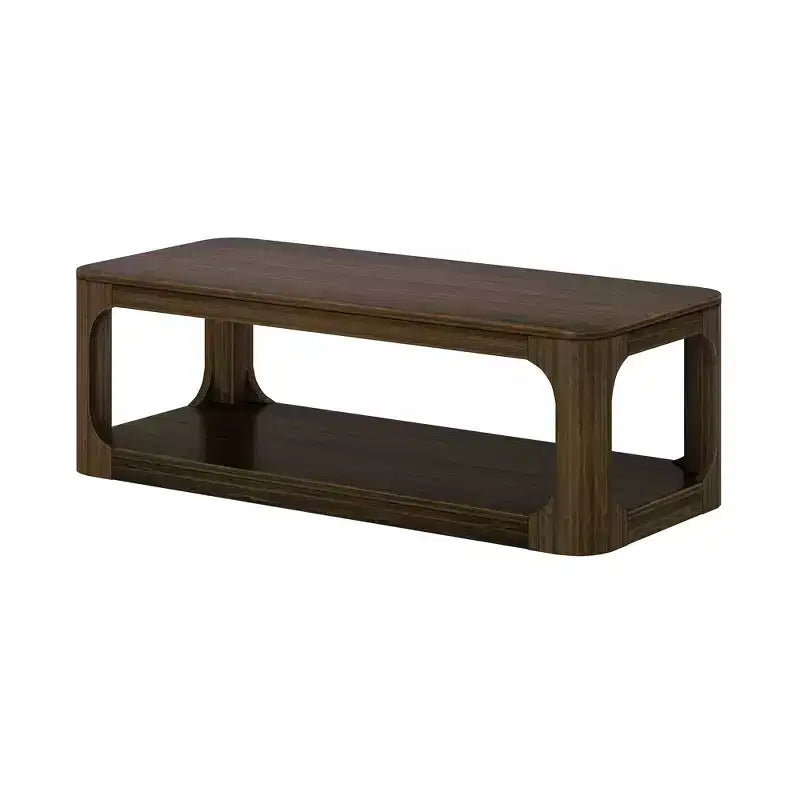 Plank+Beam Tavolino da caffè Forma in legno massello, 54 cm, tavolino da caffè moderno con ripiano portaoggetti