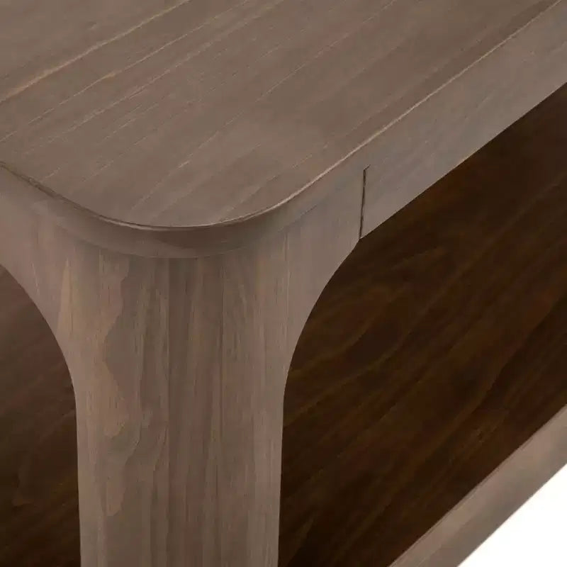 Plank+Beam Tavolino da caffè Forma in legno massello, 54 cm, tavolino da caffè moderno con ripiano portaoggetti