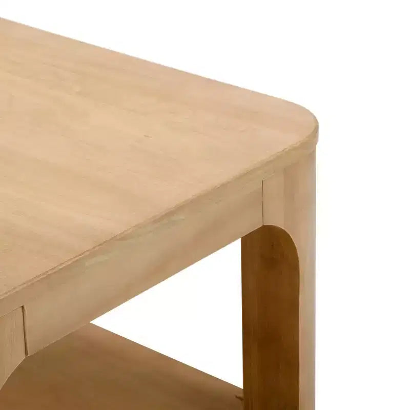 Plank+Beam Tavolino da caffè Forma in legno massello, 54 cm, tavolino da caffè moderno con ripiano portaoggetti