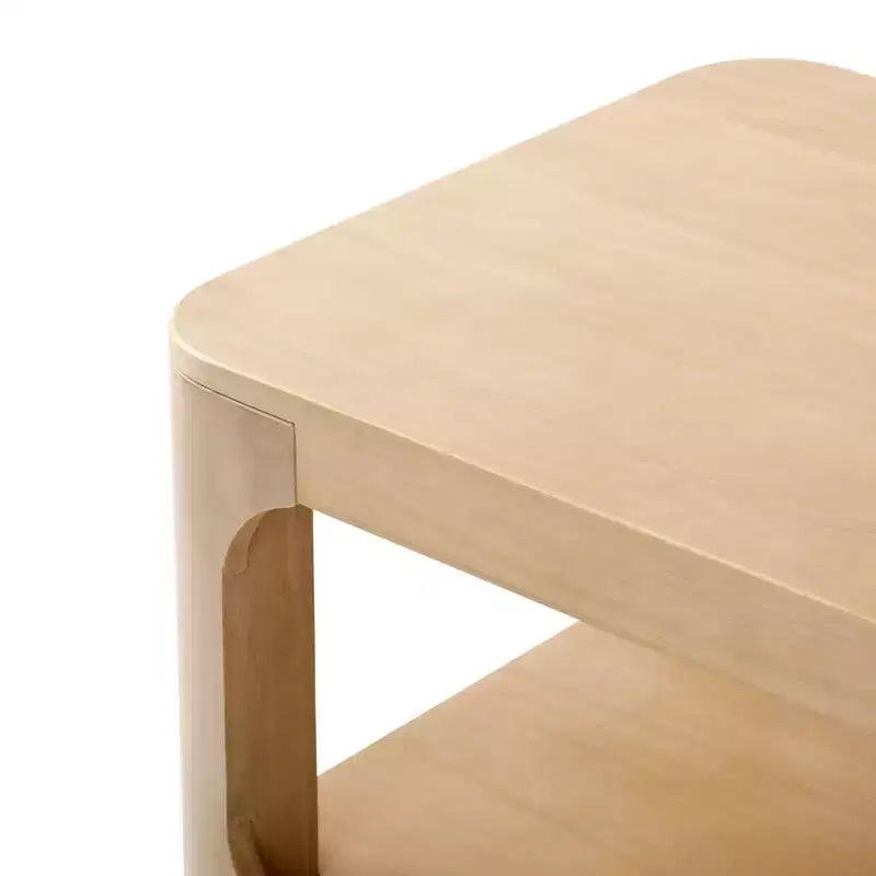 Plank+Beam Tavolino da caffè Forma in legno massello, 54 cm, tavolino da caffè moderno con ripiano portaoggetti
