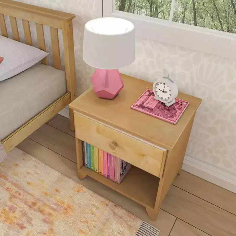 Max & Lily Comodino Classico in Legno con 1 Cassetto, Tavolino da Notte/Tavolino per Bambini, Comodino Piccolo per Camera da Letto