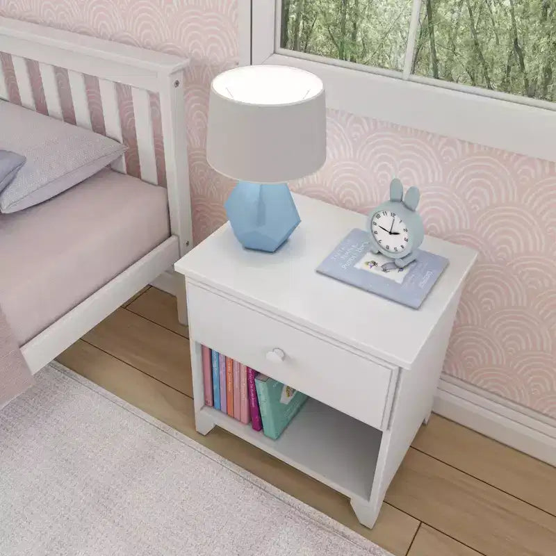 Max & Lily Comodino Classico in Legno con 1 Cassetto, Tavolino da Notte/Tavolino per Bambini, Comodino Piccolo per Camera da Letto