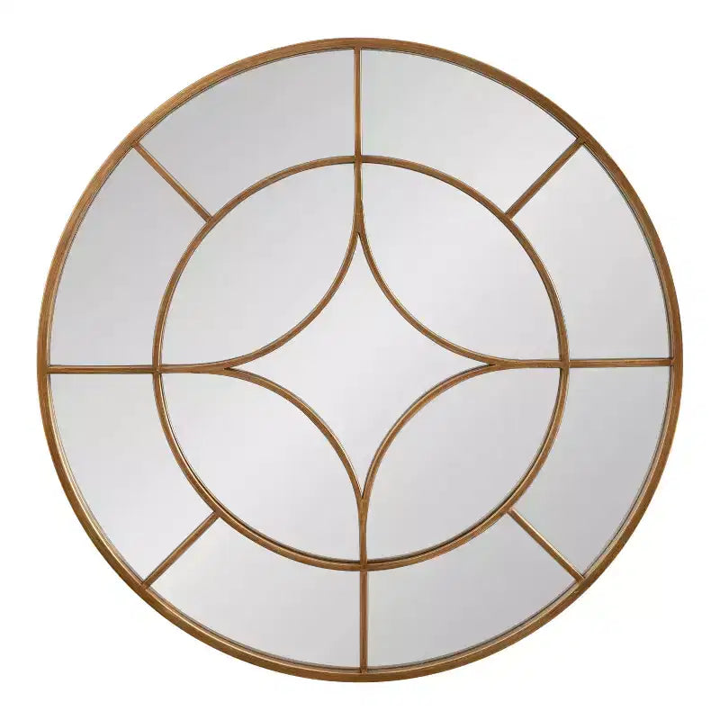 Kate & Laurel All Things Decor 30 Angelis Specchio da parete rotondo moderno con cornice e inserto in metallo