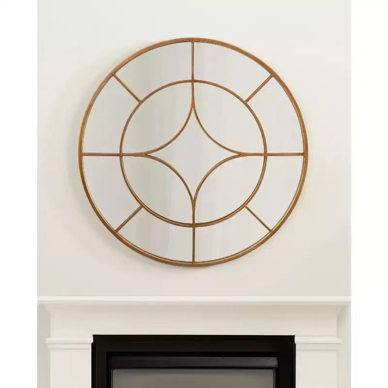 Kate & Laurel All Things Decor 30 Angelis Specchio da parete rotondo moderno con cornice e inserto in metallo
