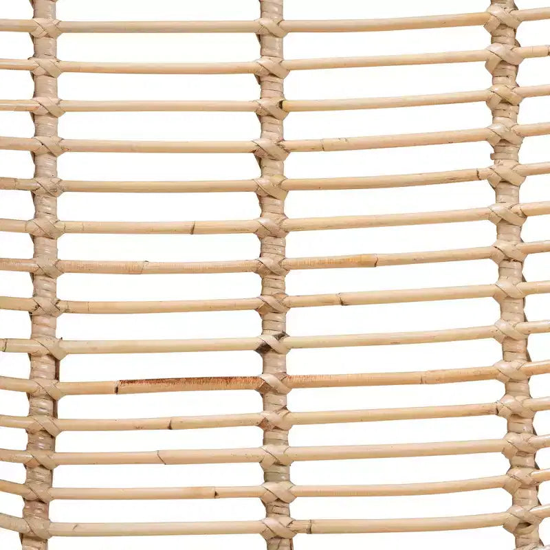 bali & pari Sedia da pranzo in rattan marrone naturale e metallo nero, in stile bohémien moderno di Manhattan, set da 2 pezzi