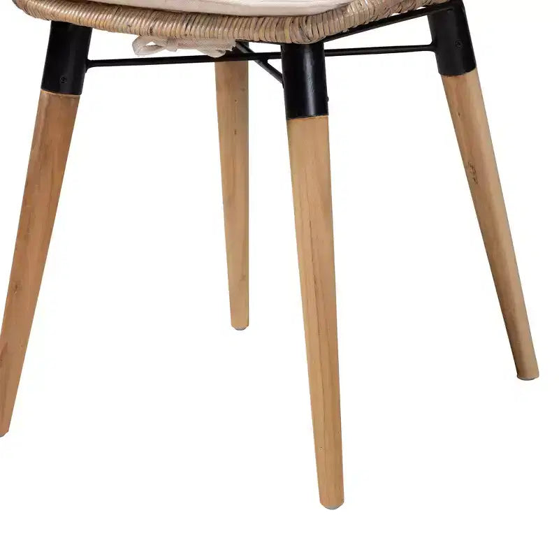 Sedia da pranzo moderna Bohemien in rattan e metallo