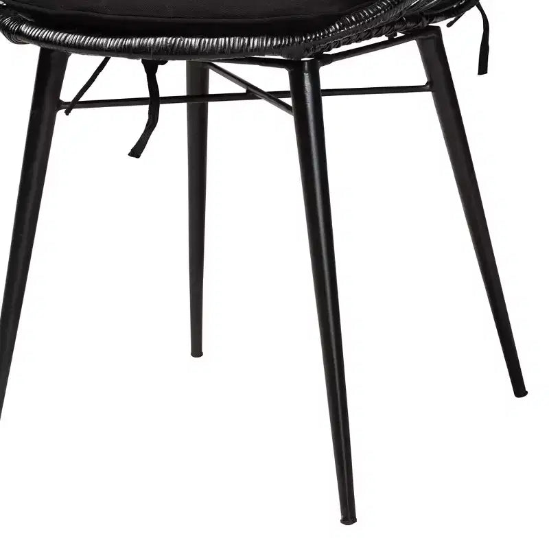 Sedia da pranzo moderna Bohemien in rattan e metallo