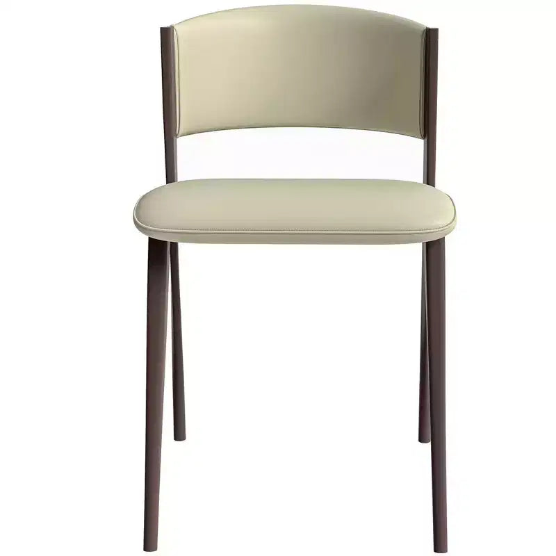 LeisureMod Aspen Sedia da Pranzo Moderna in Pelle PU - Sedia Laterale con Schienale Curvo Ergonomico e Robuste Gambe in Metallo Nero Opaco