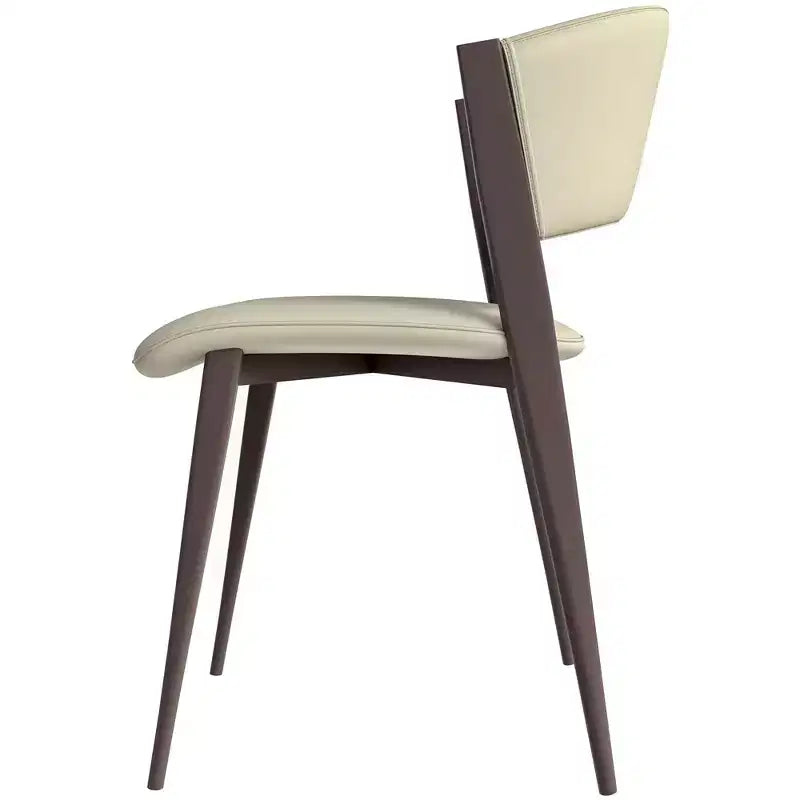 LeisureMod Aspen Sedia da Pranzo Moderna in Pelle PU - Sedia Laterale con Schienale Curvo Ergonomico e Robuste Gambe in Metallo Nero Opaco