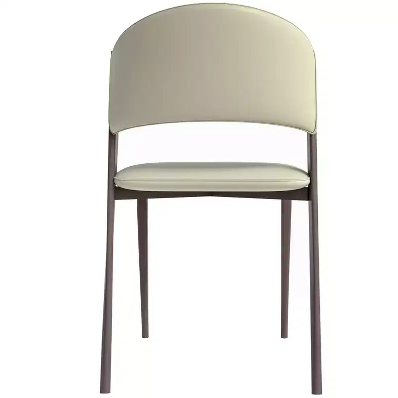 LeisureMod Aspen Sedia da Pranzo Moderna in Pelle PU - Sedia Laterale con Schienale Curvo Ergonomico e Robuste Gambe in Metallo Nero Opaco