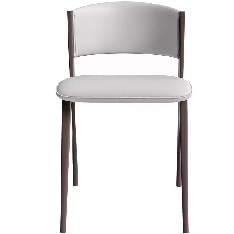 LeisureMod Aspen Sedia da Pranzo Moderna in Pelle PU - Sedia Laterale con Schienale Curvo Ergonomico e Robuste Gambe in Metallo Nero Opaco