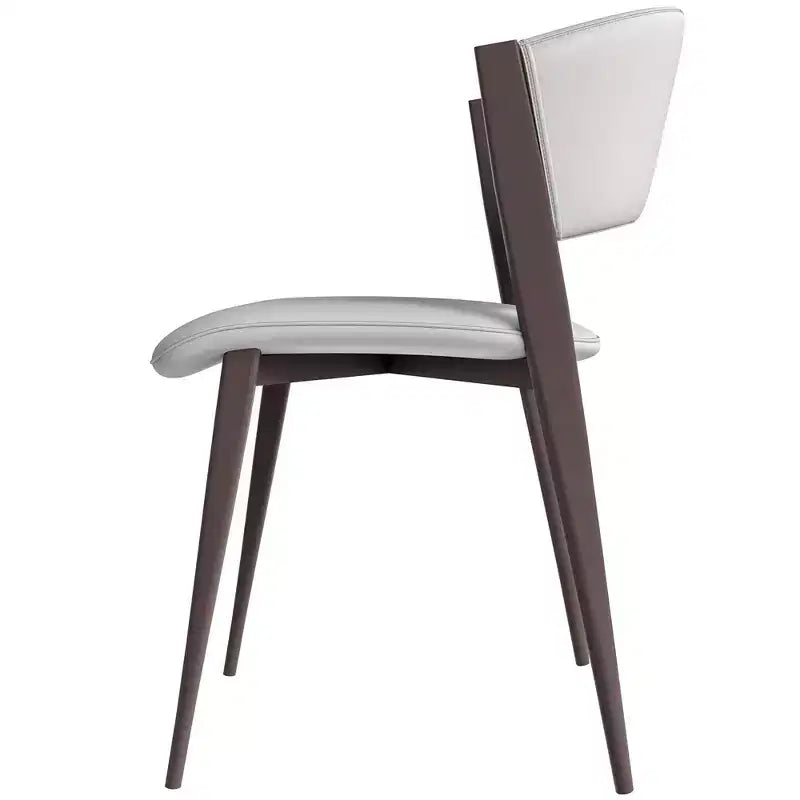 LeisureMod Aspen Sedia da Pranzo Moderna in Pelle PU - Sedia Laterale con Schienale Curvo Ergonomico e Robuste Gambe in Metallo Nero Opaco