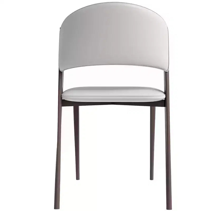 LeisureMod Aspen Sedia da Pranzo Moderna in Pelle PU - Sedia Laterale con Schienale Curvo Ergonomico e Robuste Gambe in Metallo Nero Opaco